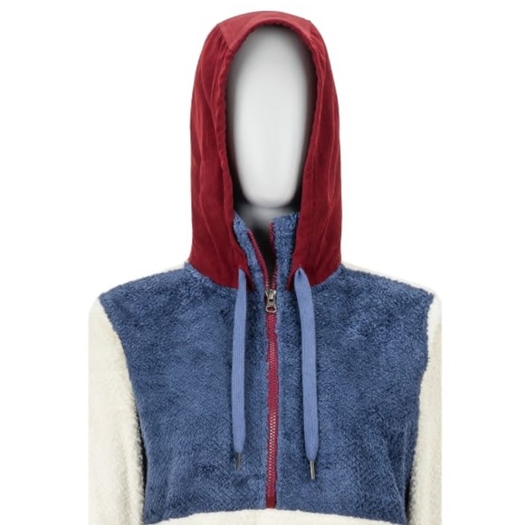 Marmot Blue and Cream Hoodie Sweatshirt - Picture 6 of 13